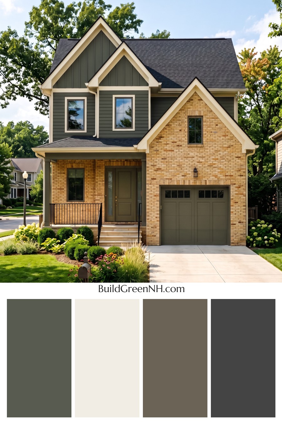 Yellow Brick House Exterior Color Scheme: Verdant Hearthline