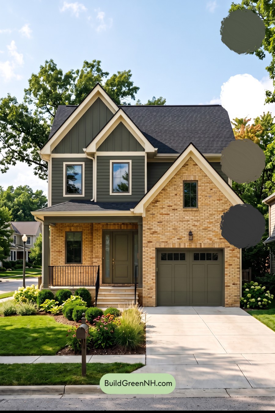 Yellow Brick House Exterior Color Scheme: Verdant Hearthline