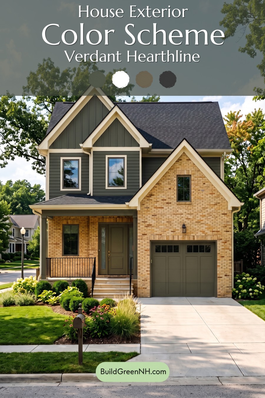 Yellow Brick House Exterior Color Scheme: Verdant Hearthline