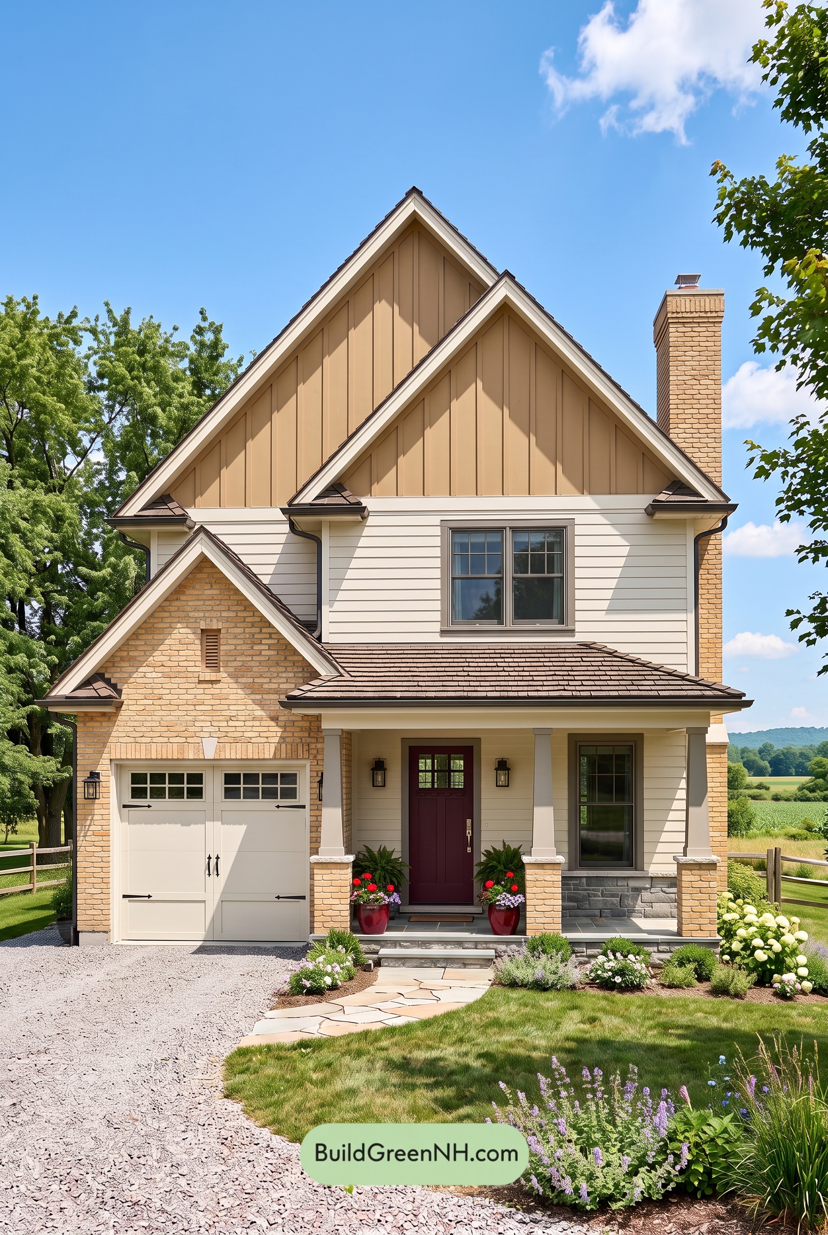 Yellow Brick House Exterior Color Scheme: Wheatstone Pulse