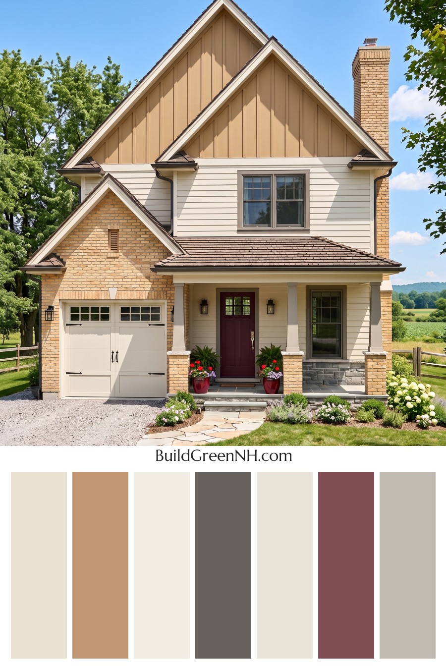 Yellow Brick House Exterior Color Scheme: Wheatstone Pulse