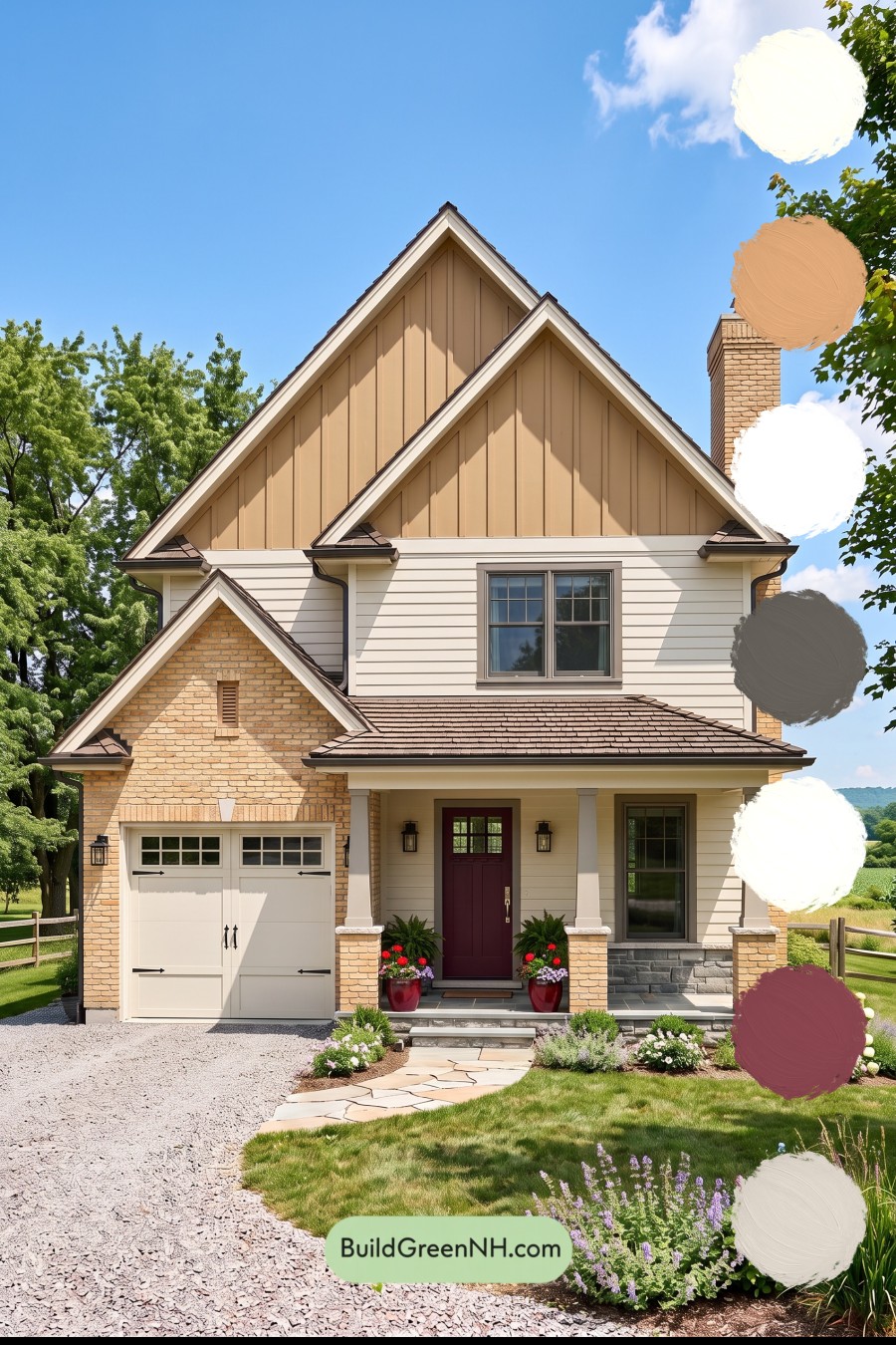 Yellow Brick House Exterior Color Scheme: Wheatstone Pulse