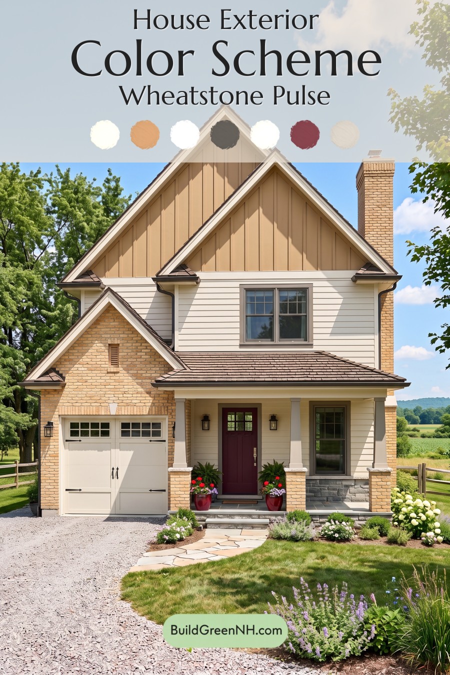 Yellow Brick House Exterior Color Scheme: Wheatstone Pulse