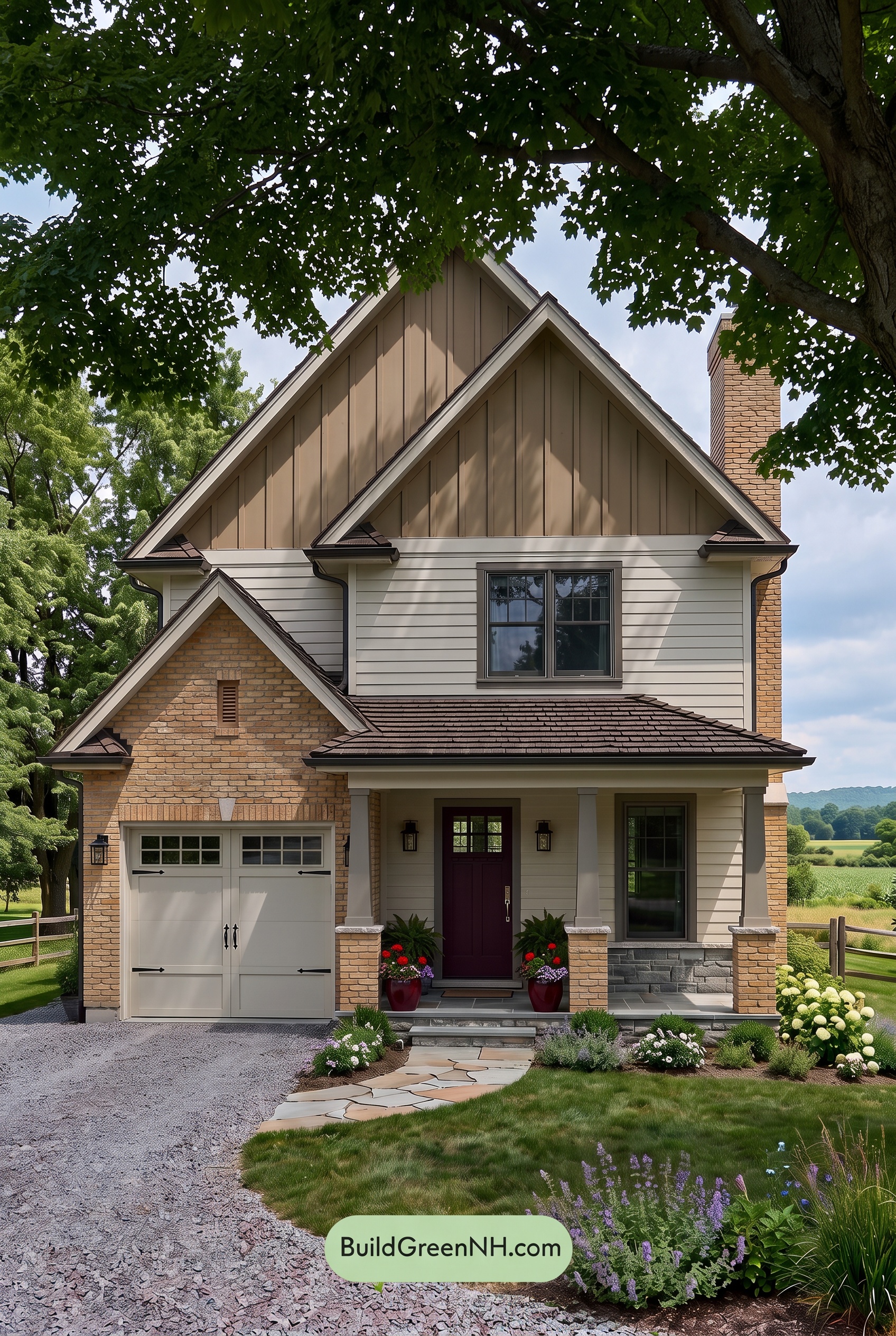 Yellow Brick House Exterior Color Scheme: Wheatstone Pulse - Shade