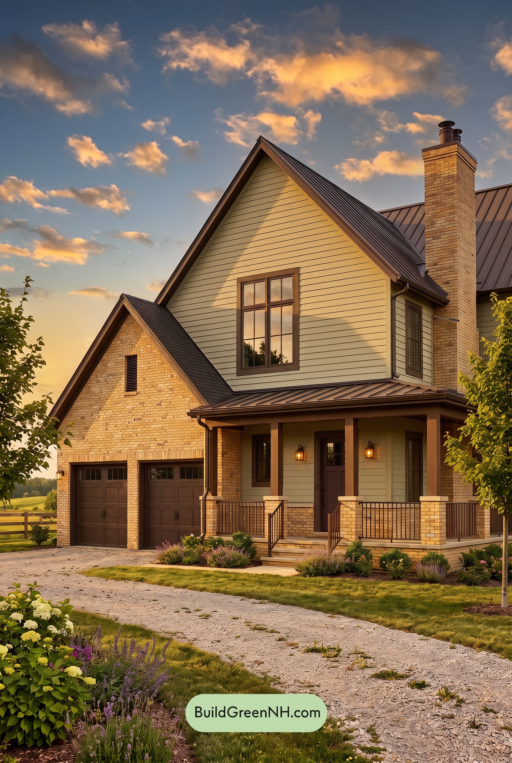 Yellow Brick House Exterior Color Scheme: Willow Brick Reserve - Golden Hour