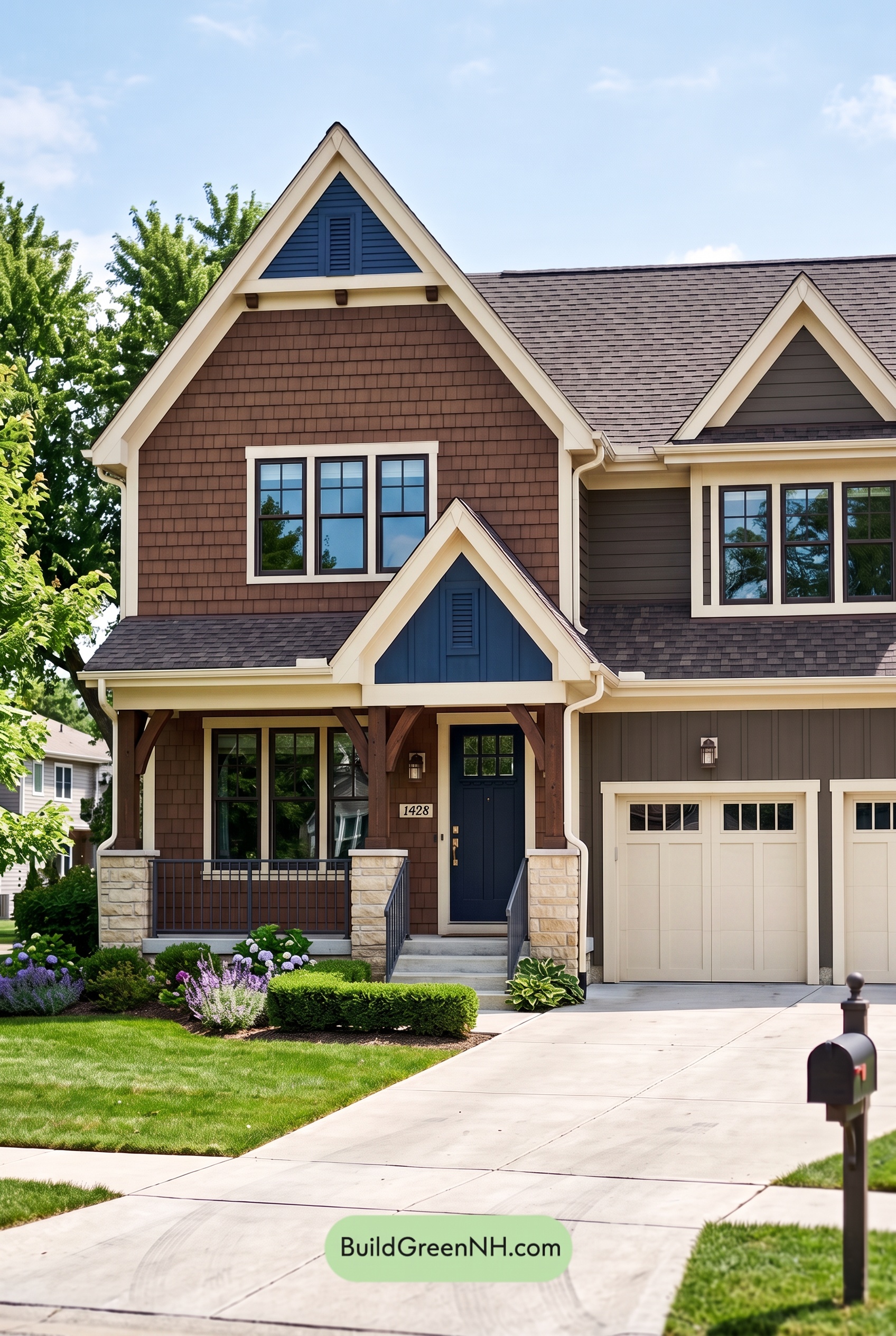Dark Brown House Exterior Color Scheme: Bluebell Timberline