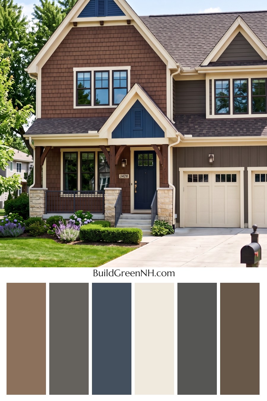 Dark Brown House Exterior Color Scheme: Bluebell Timberline