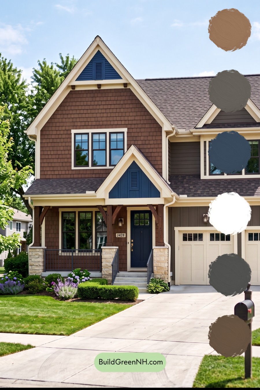 Dark Brown House Exterior Color Scheme: Bluebell Timberline