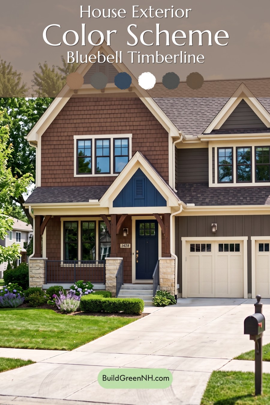Dark Brown House Exterior Color Scheme: Bluebell Timberline