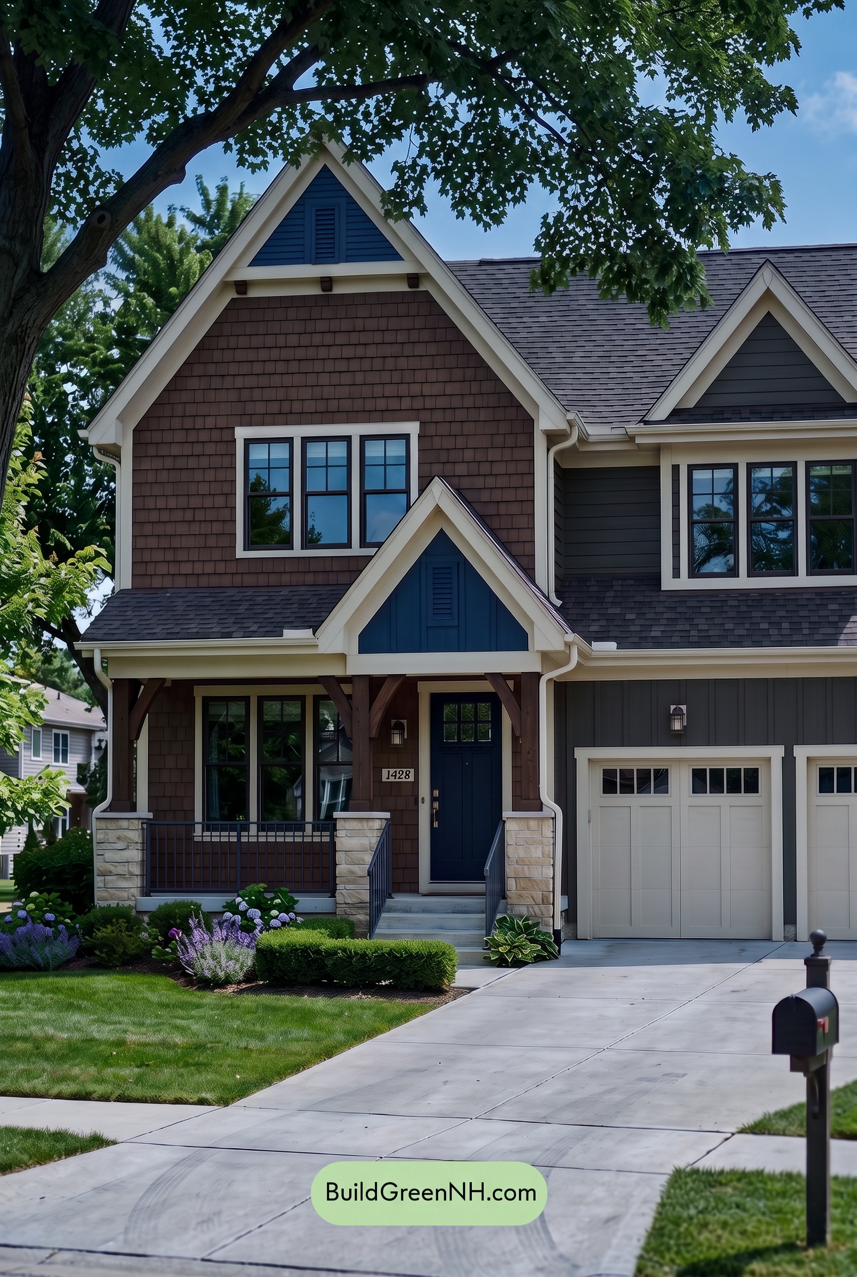Dark Brown House Exterior Color Scheme: Bluebell Timberline - Shade