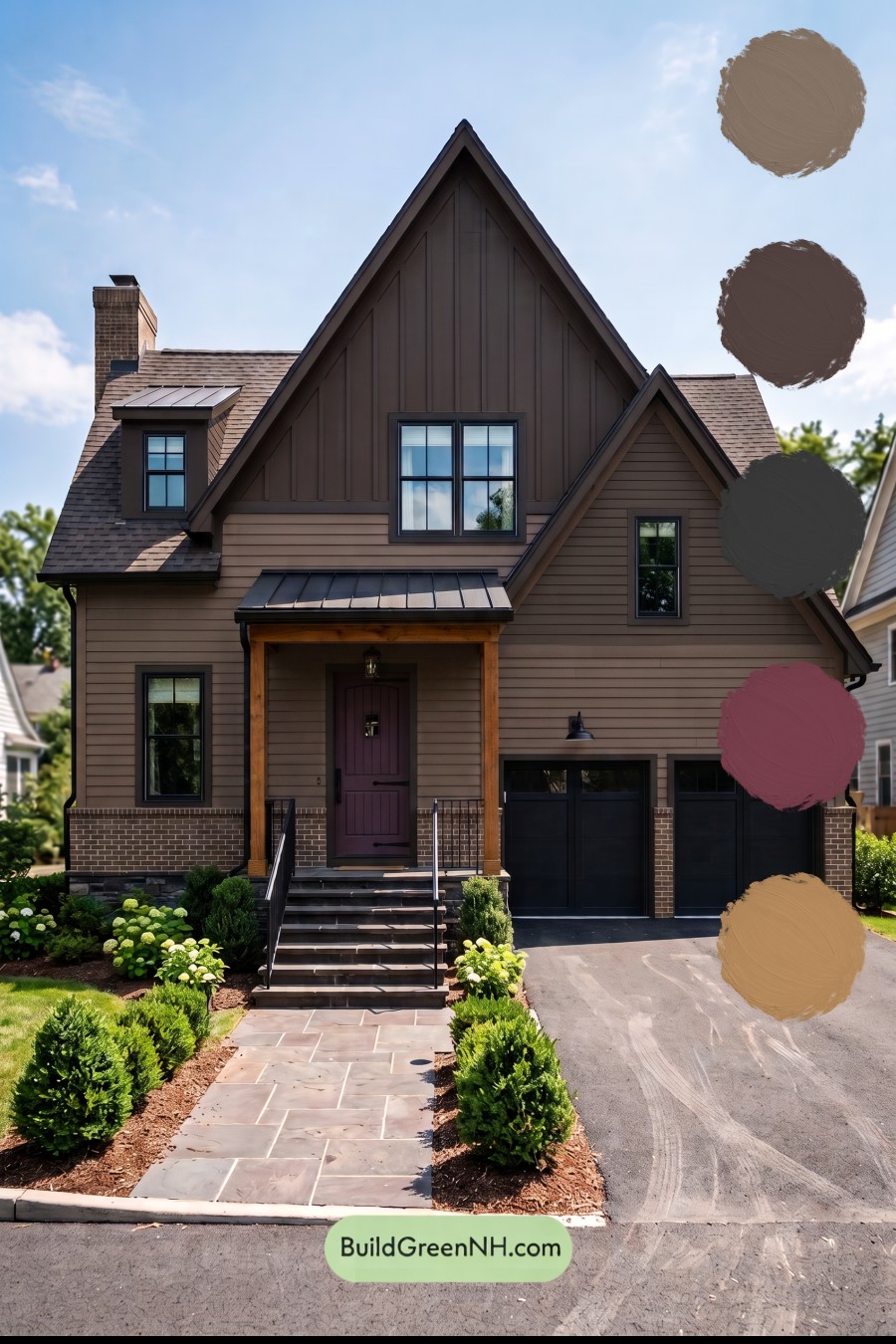 Dark Brown House Exterior Color Scheme: Chestnut Ironline