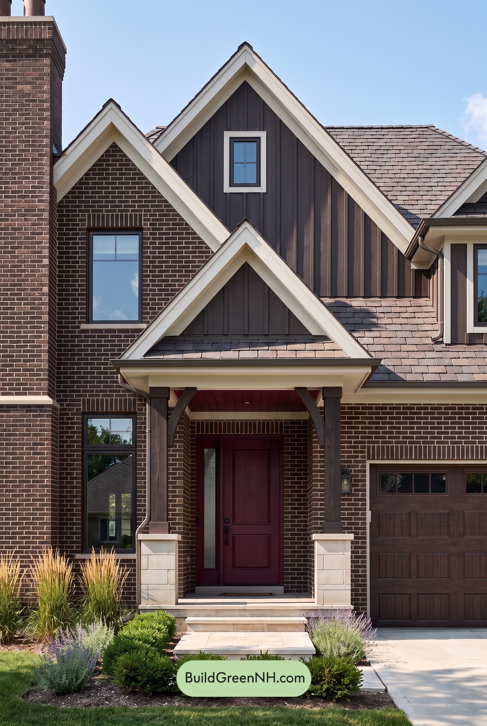 Dark Brown House Exterior Color Scheme: Crimson Eaves
