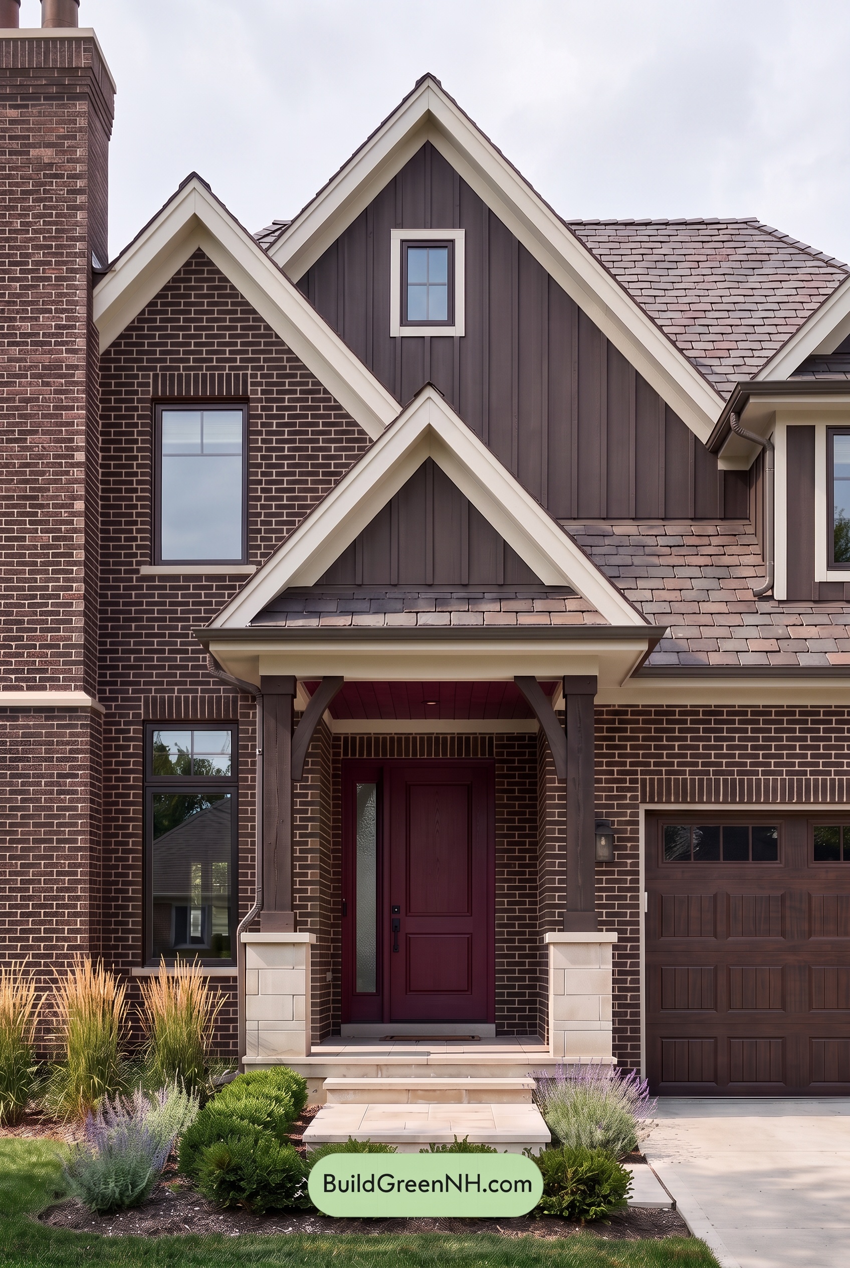 Dark Brown House Exterior Color Scheme: Crimson Eaves - Overcast