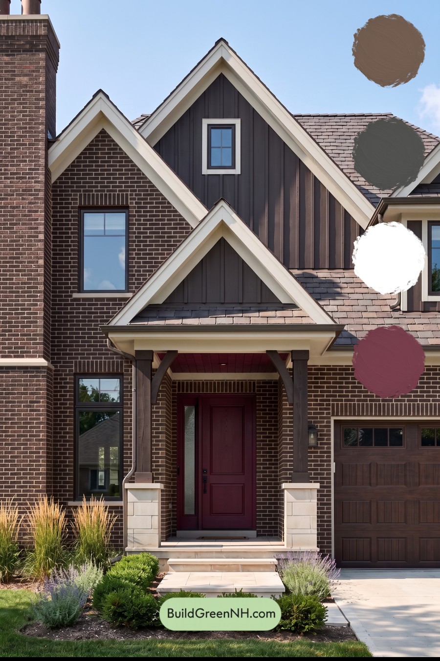 Dark Brown House Exterior Color Scheme: Crimson Eaves