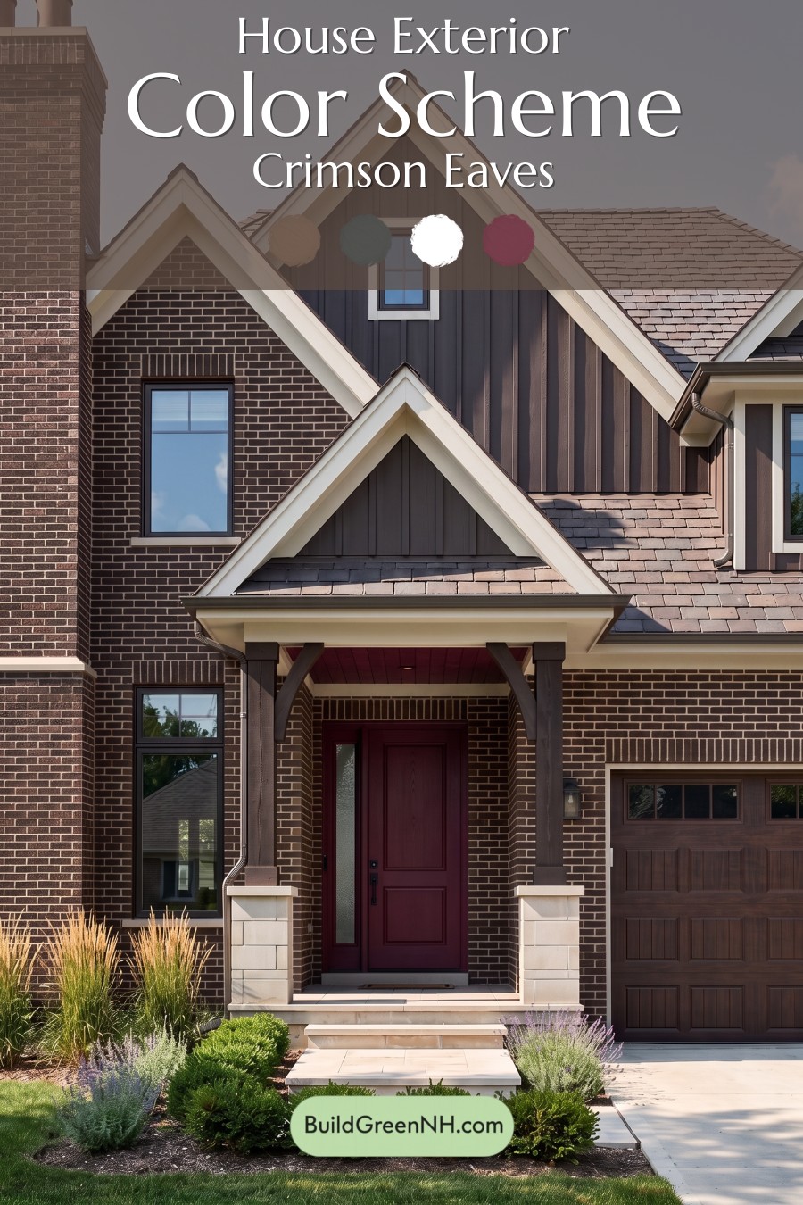 Dark Brown House Exterior Color Scheme: Crimson Eaves