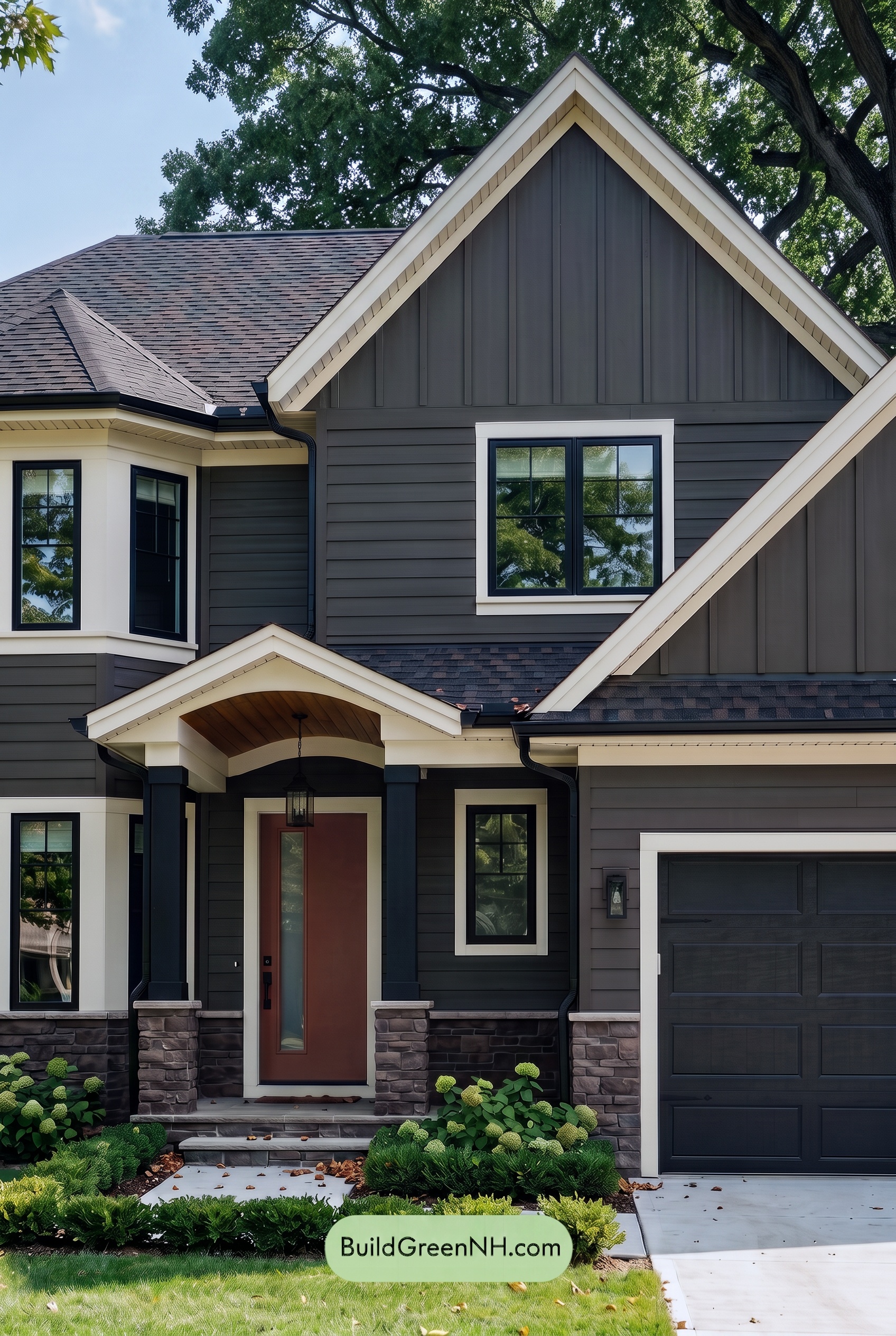 Dark Brown House Exterior Color Scheme: Espresso Porchlight - Shade