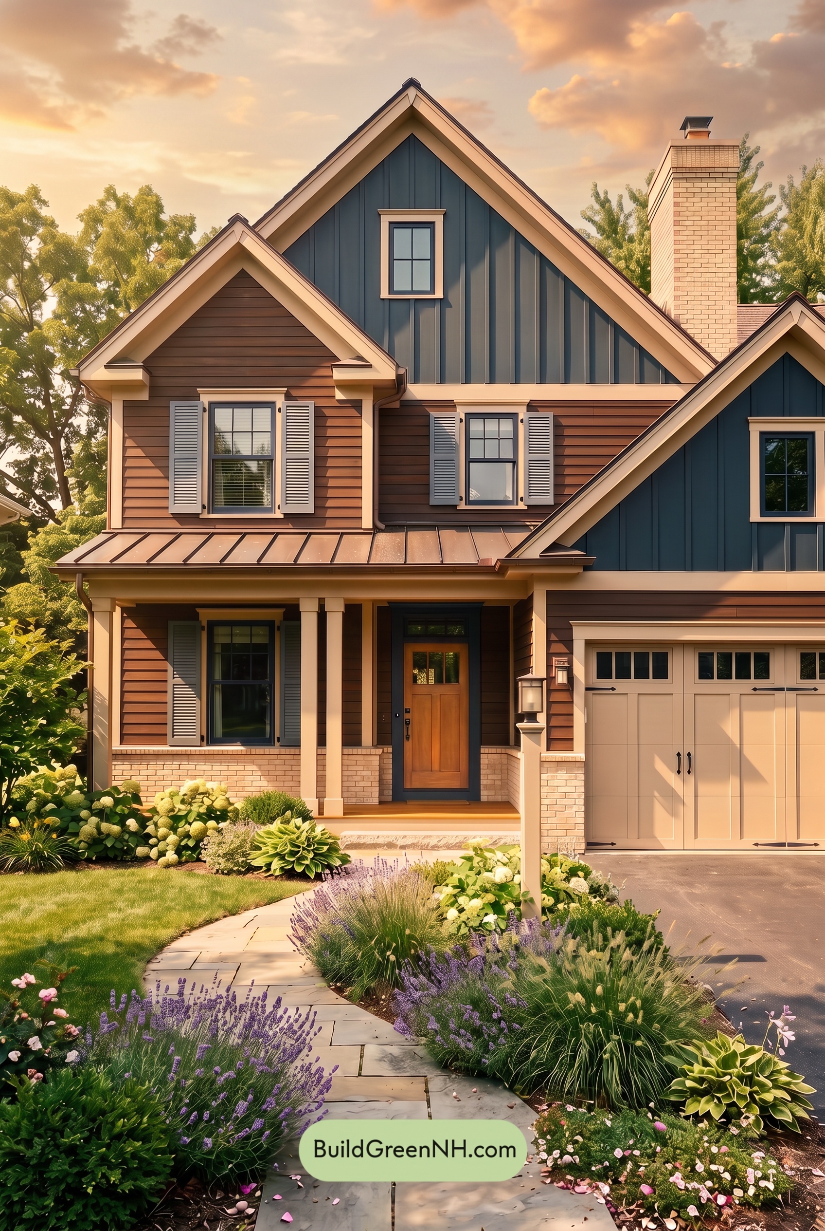 Dark Brown House Exterior Color Scheme: Inkwood Lantern - Golden Hour