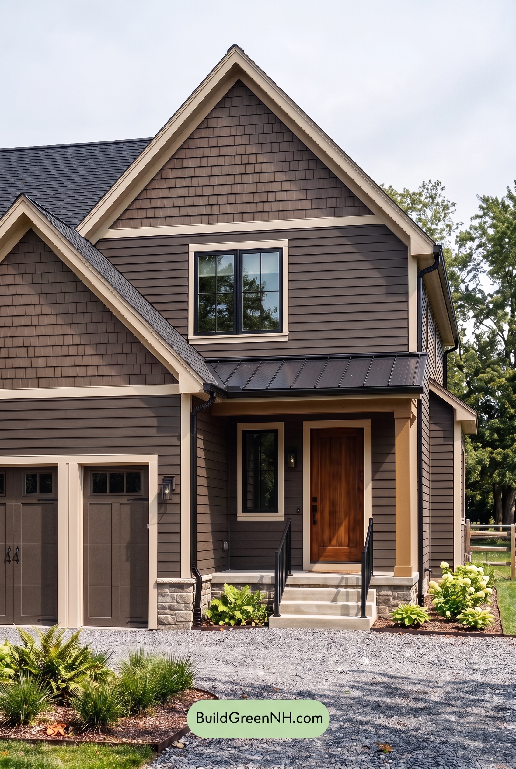 Dark Brown House Exterior Color Scheme: Minkwood Threshold - Overcast