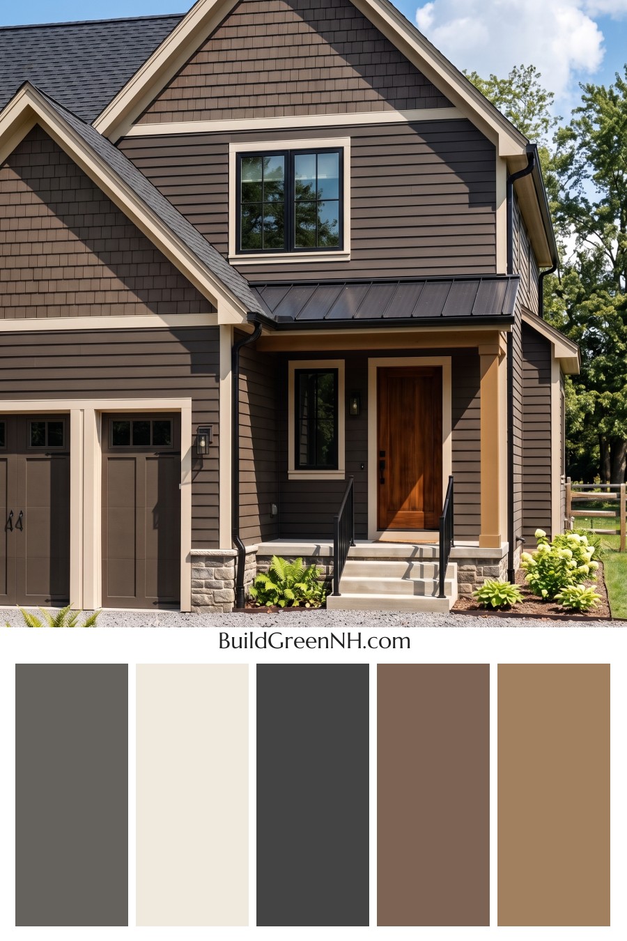 Dark Brown House Exterior Color Scheme: Minkwood Threshold