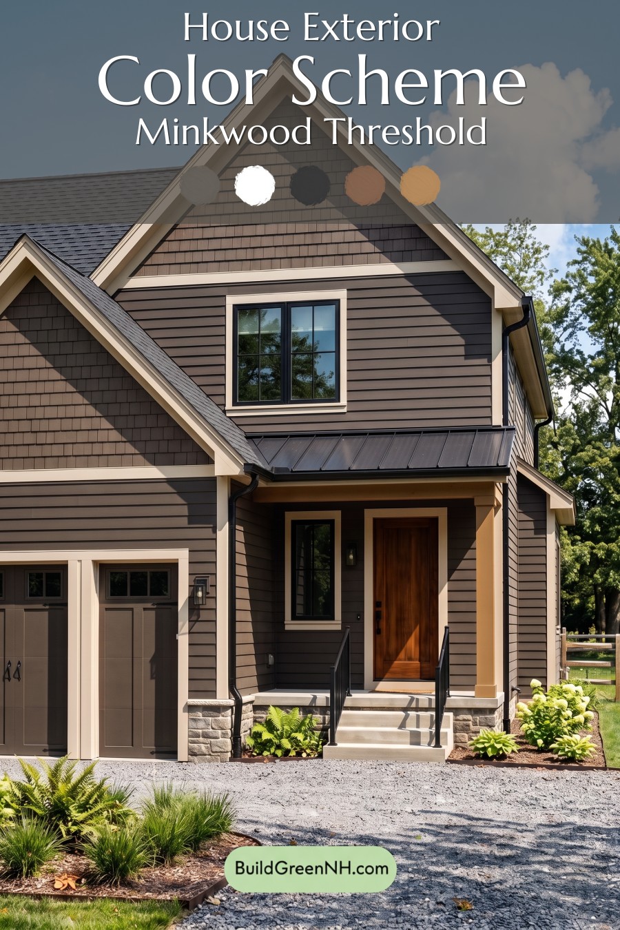 Dark Brown House Exterior Color Scheme: Minkwood Threshold