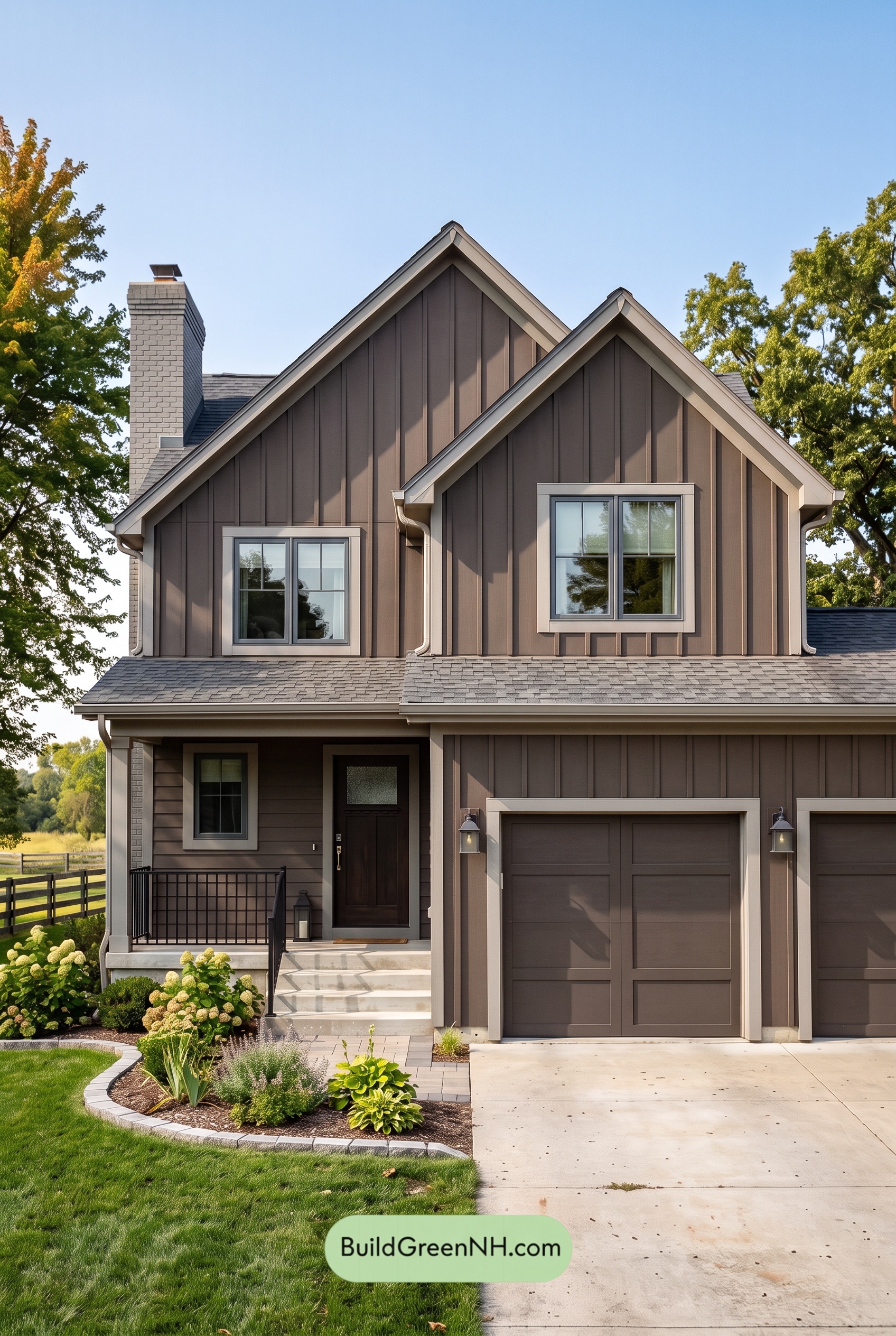 Dark Brown House Exterior Color Scheme: Mocha Ashstone Entry