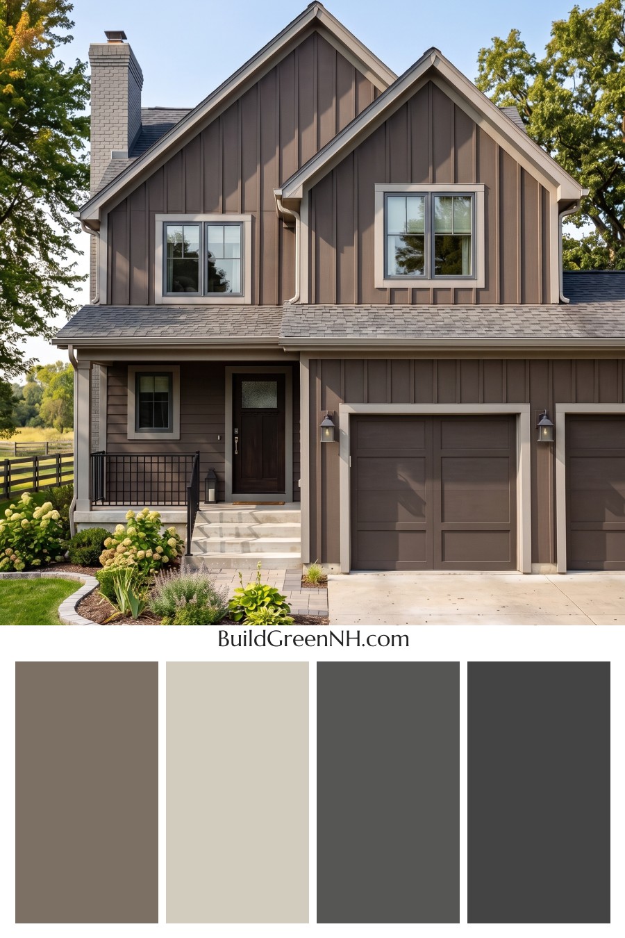 Dark Brown House Exterior Color Scheme: Mocha Ashstone Entry