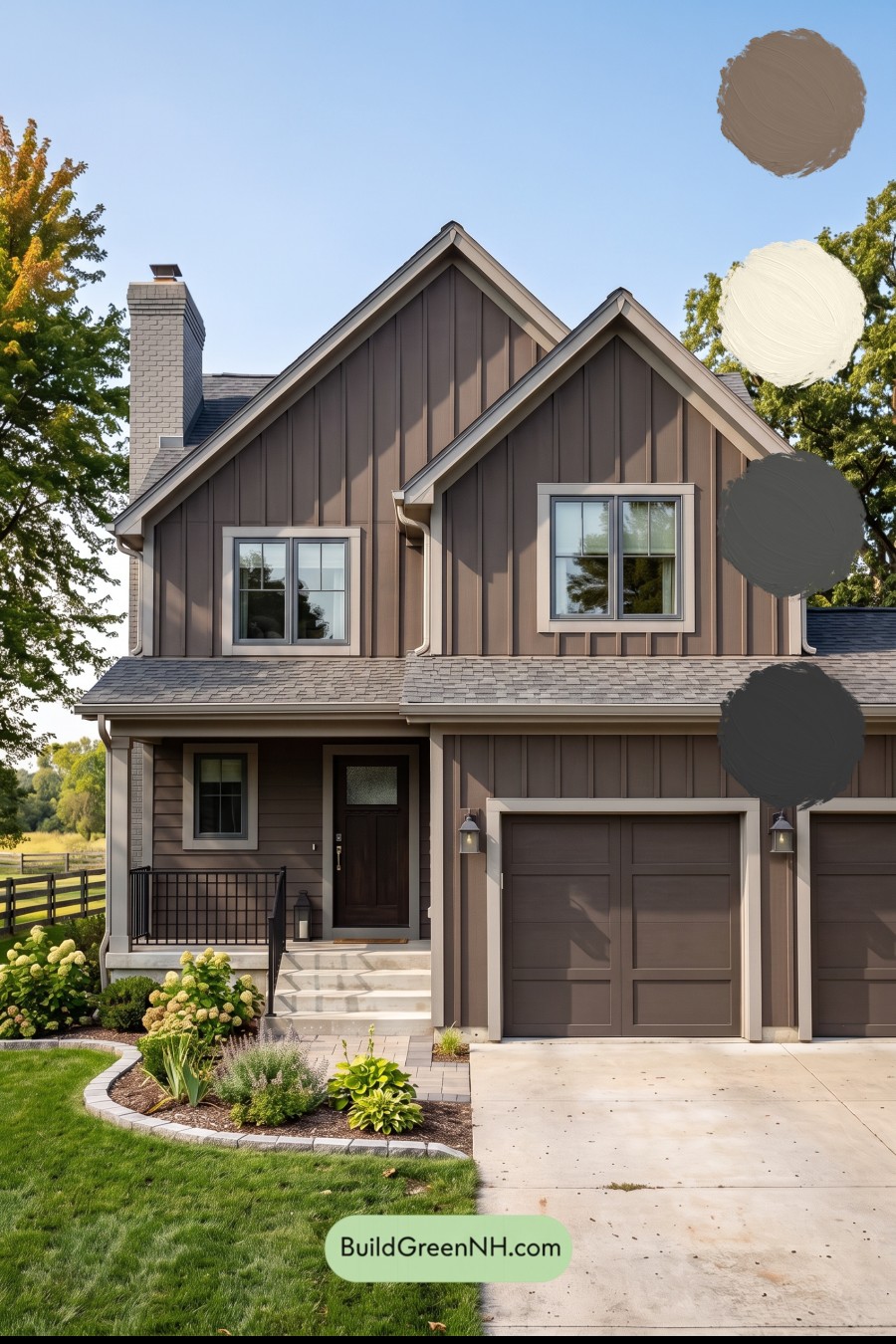 Dark Brown House Exterior Color Scheme: Mocha Ashstone Entry