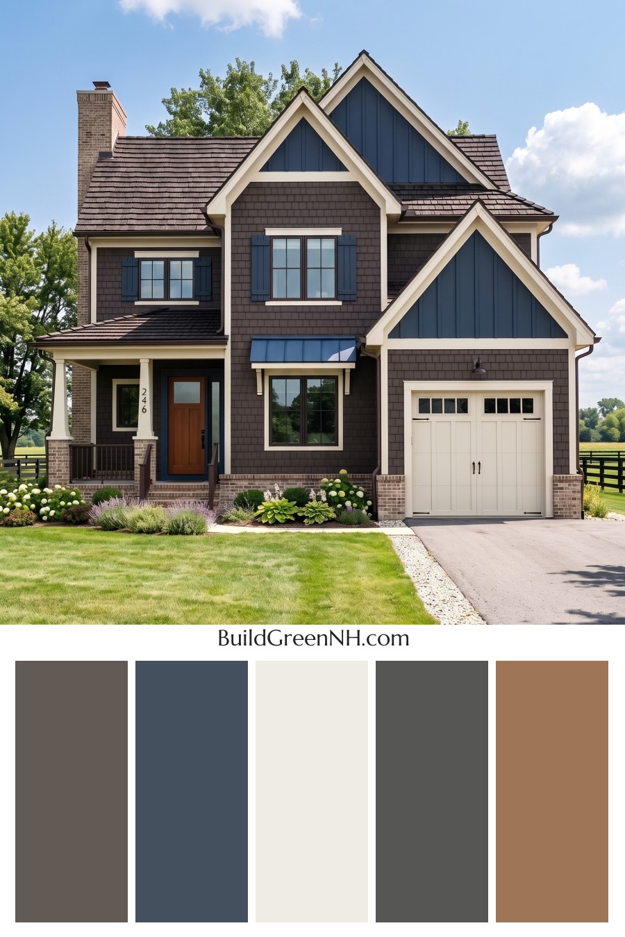 Dark Brown House Exterior Color Scheme: Sapphire Homestead