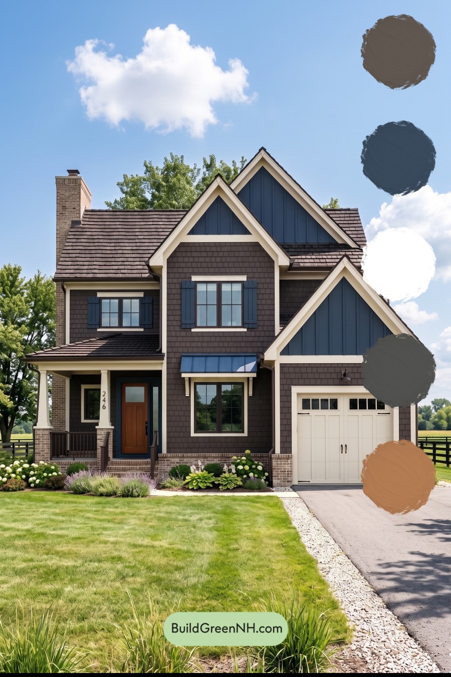 Dark Brown House Exterior Color Scheme: Sapphire Homestead