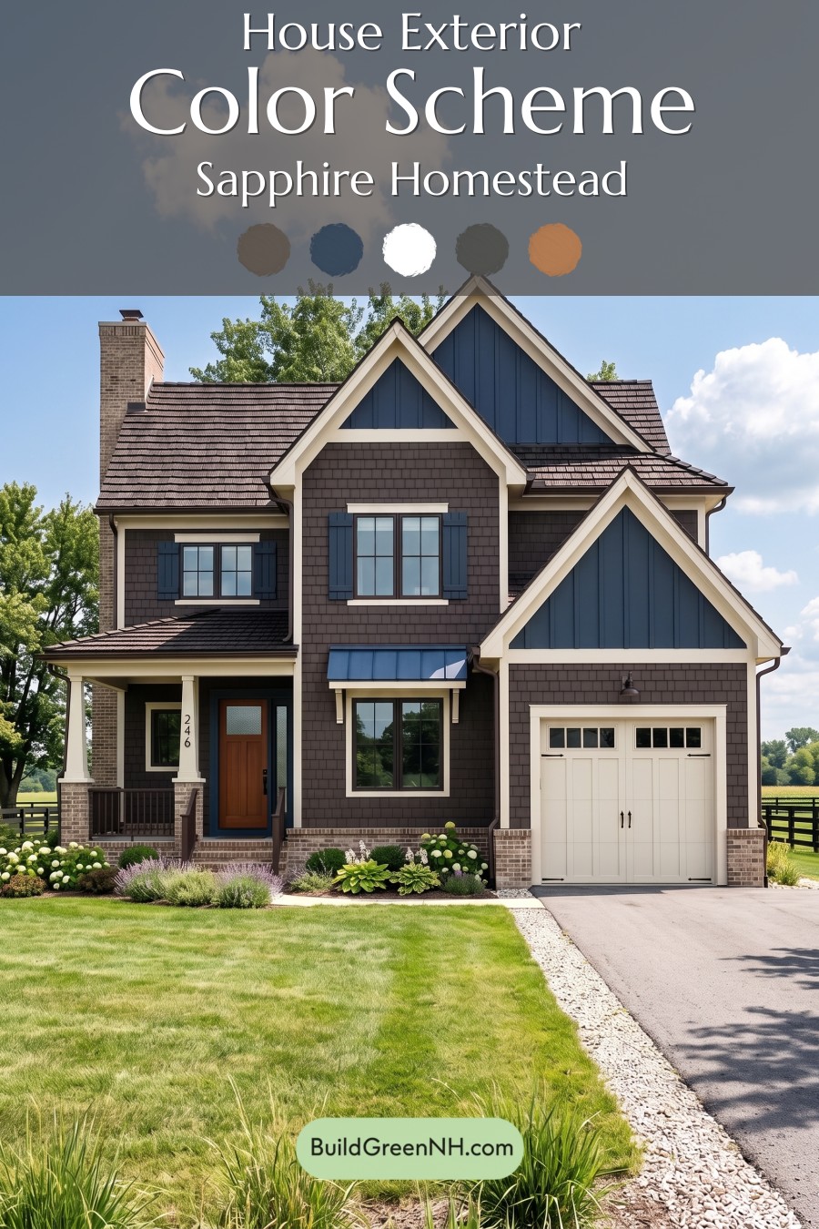 Dark Brown House Exterior Color Scheme: Sapphire Homestead