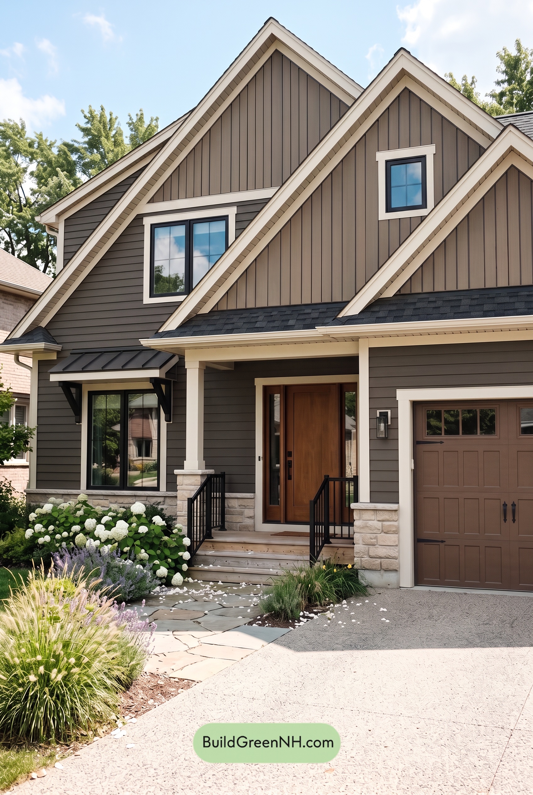 Dark Brown House Exterior Color Scheme: Truffle Gable Charm