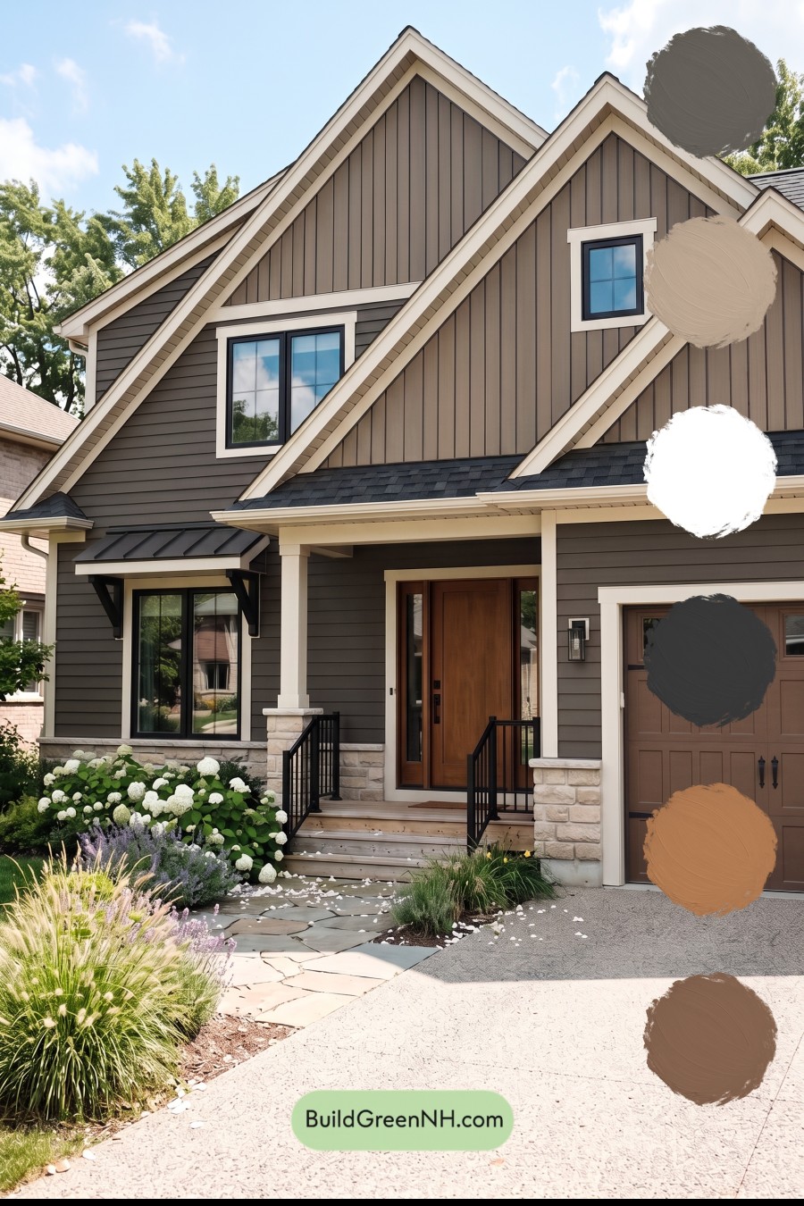 Dark Brown House Exterior Color Scheme: Truffle Gable Charm