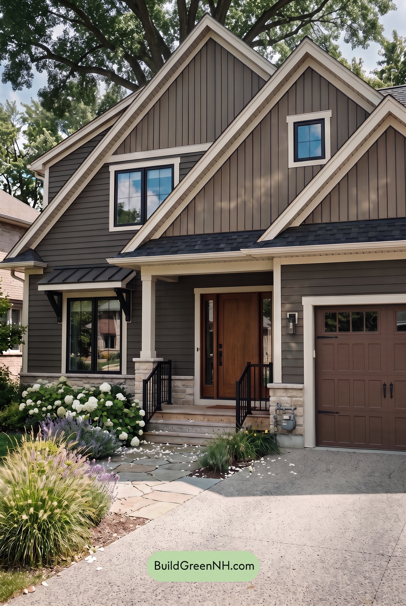 Dark Brown House Exterior Color Scheme: Truffle Gable Charm - Shade