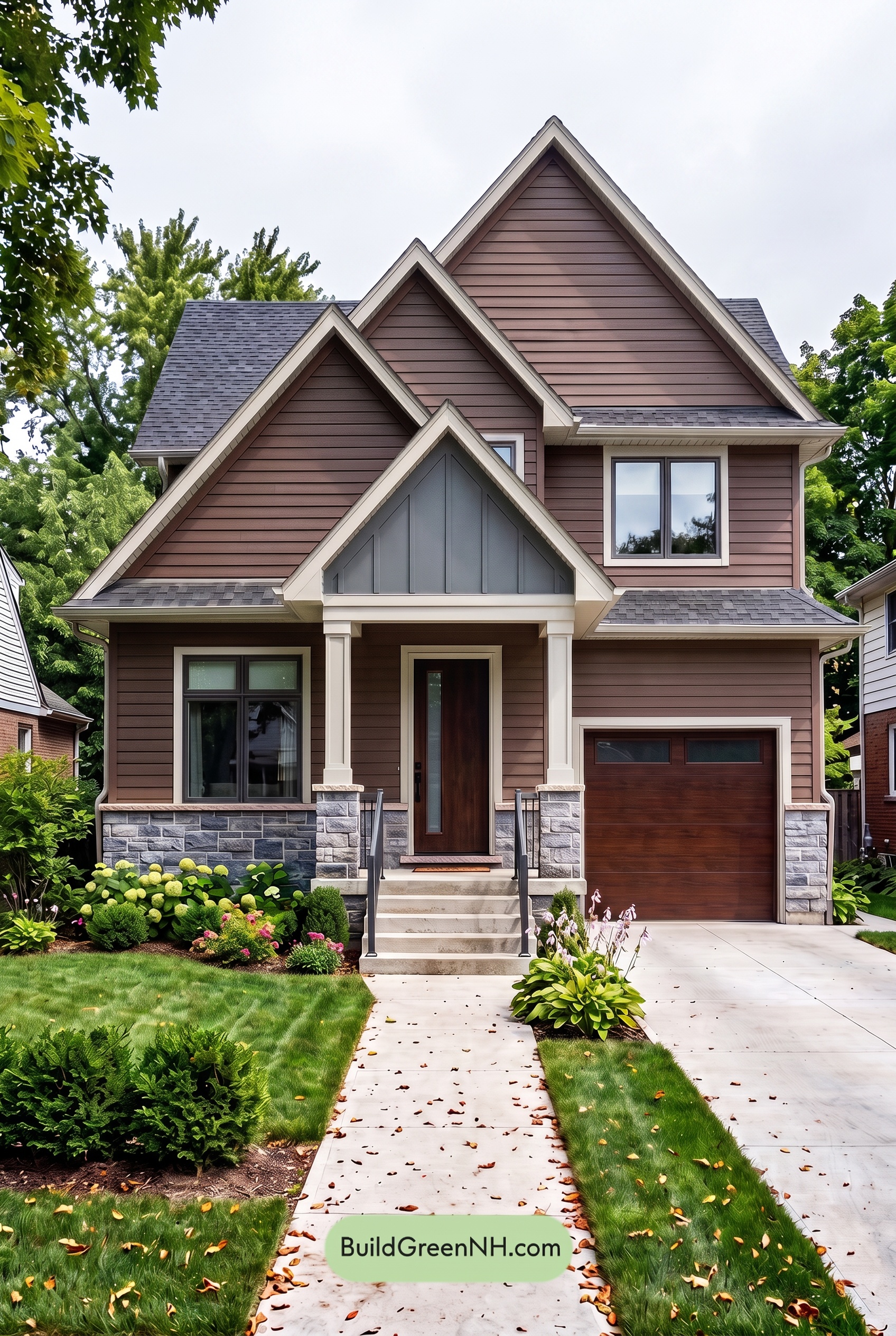 Dark Brown House Exterior Color Scheme: Umber Slate Welcome - Overcast