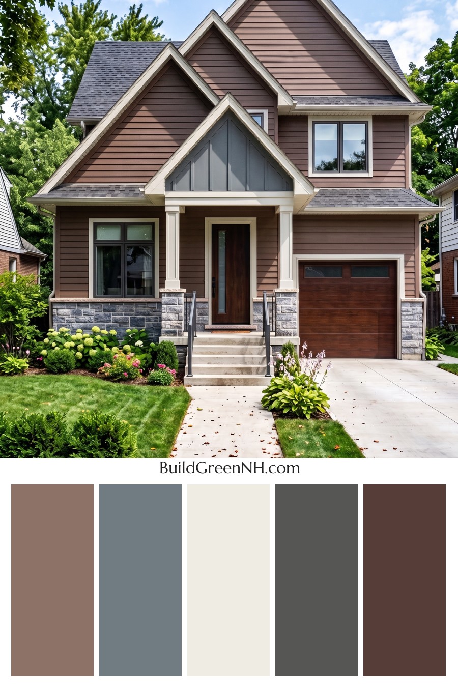 Dark Brown House Exterior Color Scheme: Umber Slate Welcome