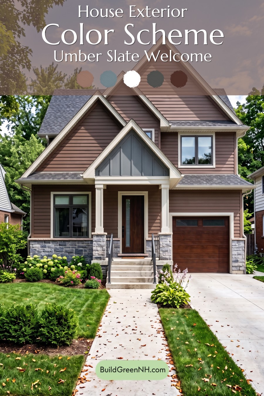 Dark Brown House Exterior Color Scheme: Umber Slate Welcome