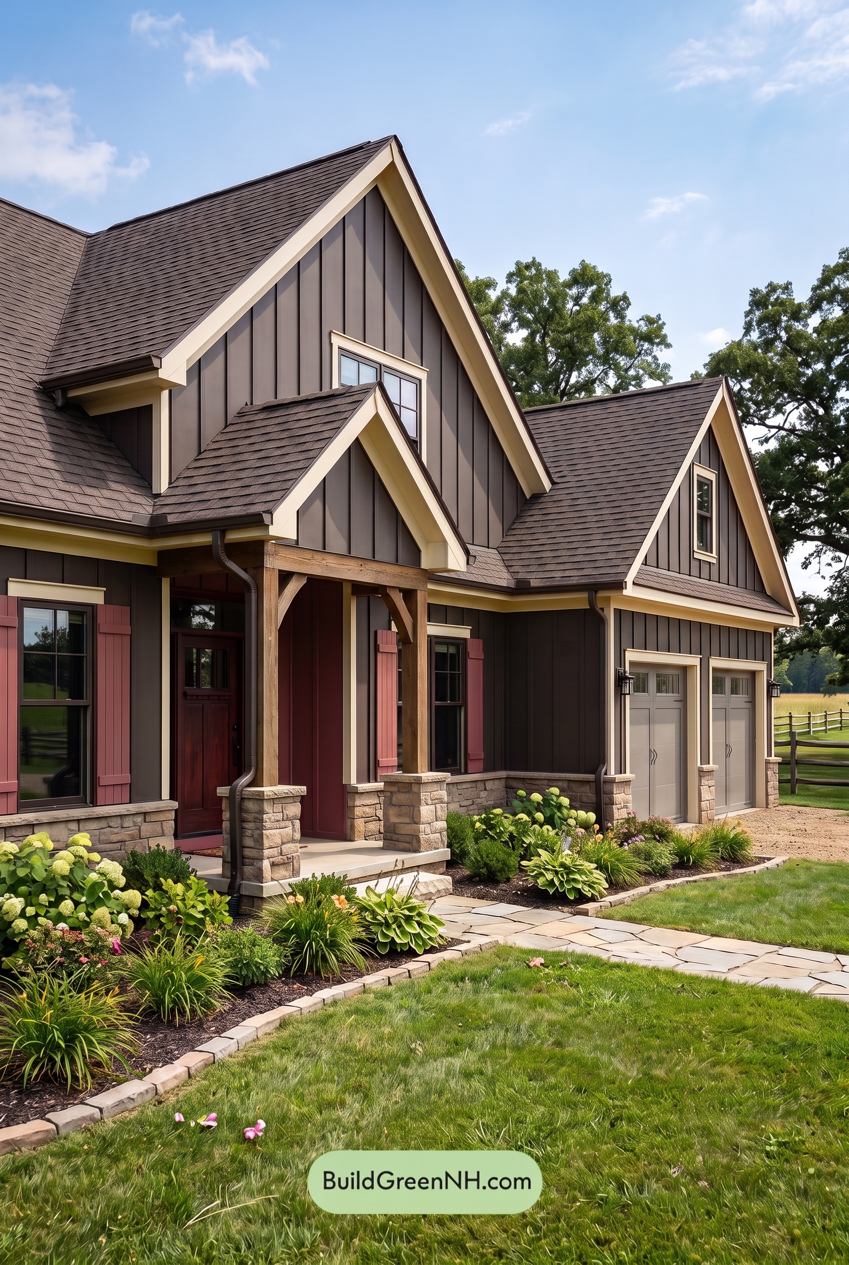 Dark Brown House Exterior Color Scheme: Velvet Gablehouse
