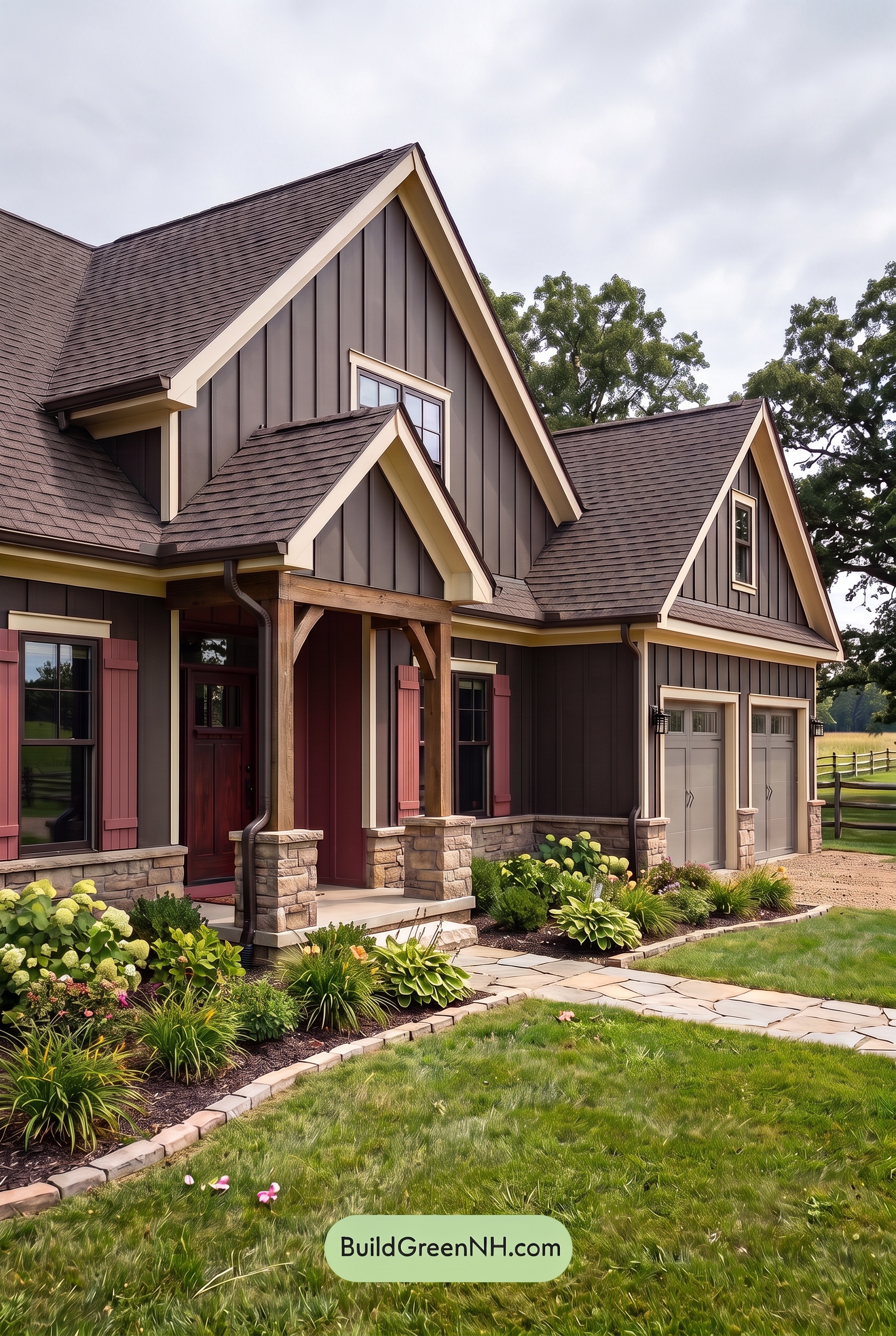 Dark Brown House Exterior Color Scheme: Velvet Gablehouse - Overcast
