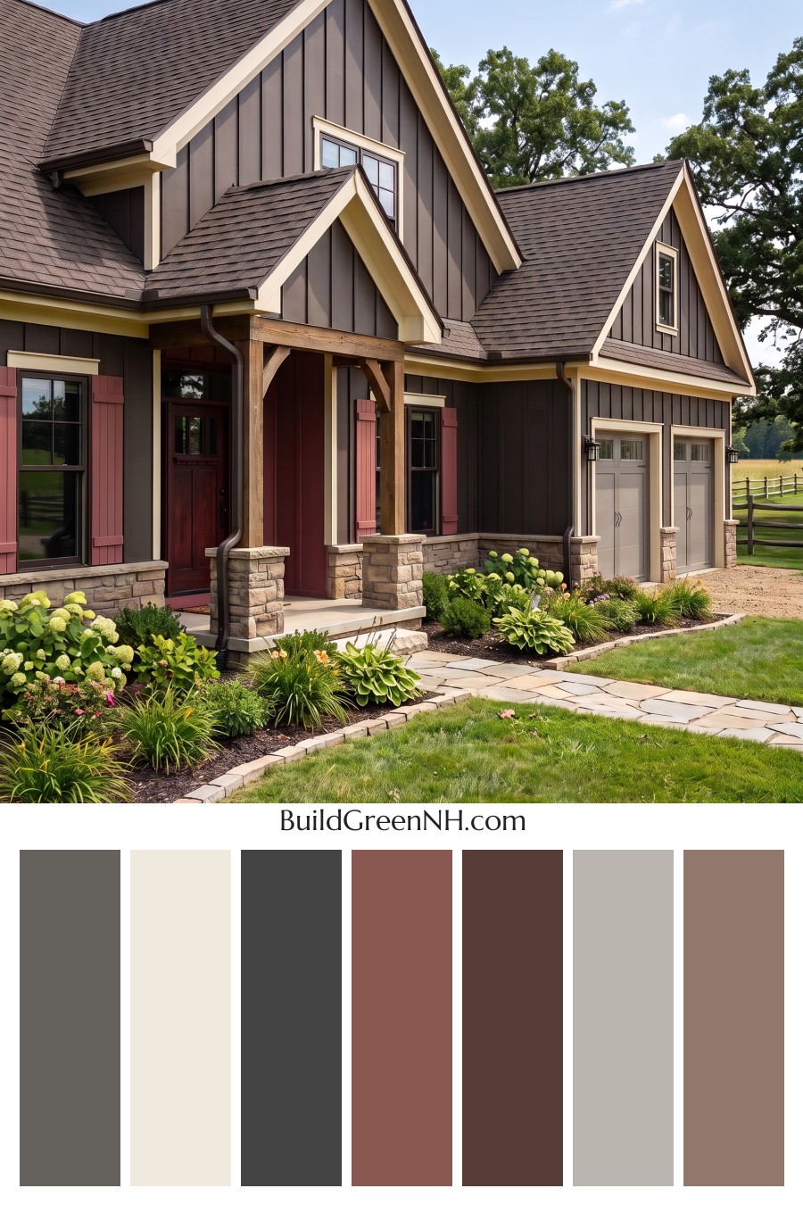 Dark Brown House Exterior Color Scheme: Velvet Gablehouse