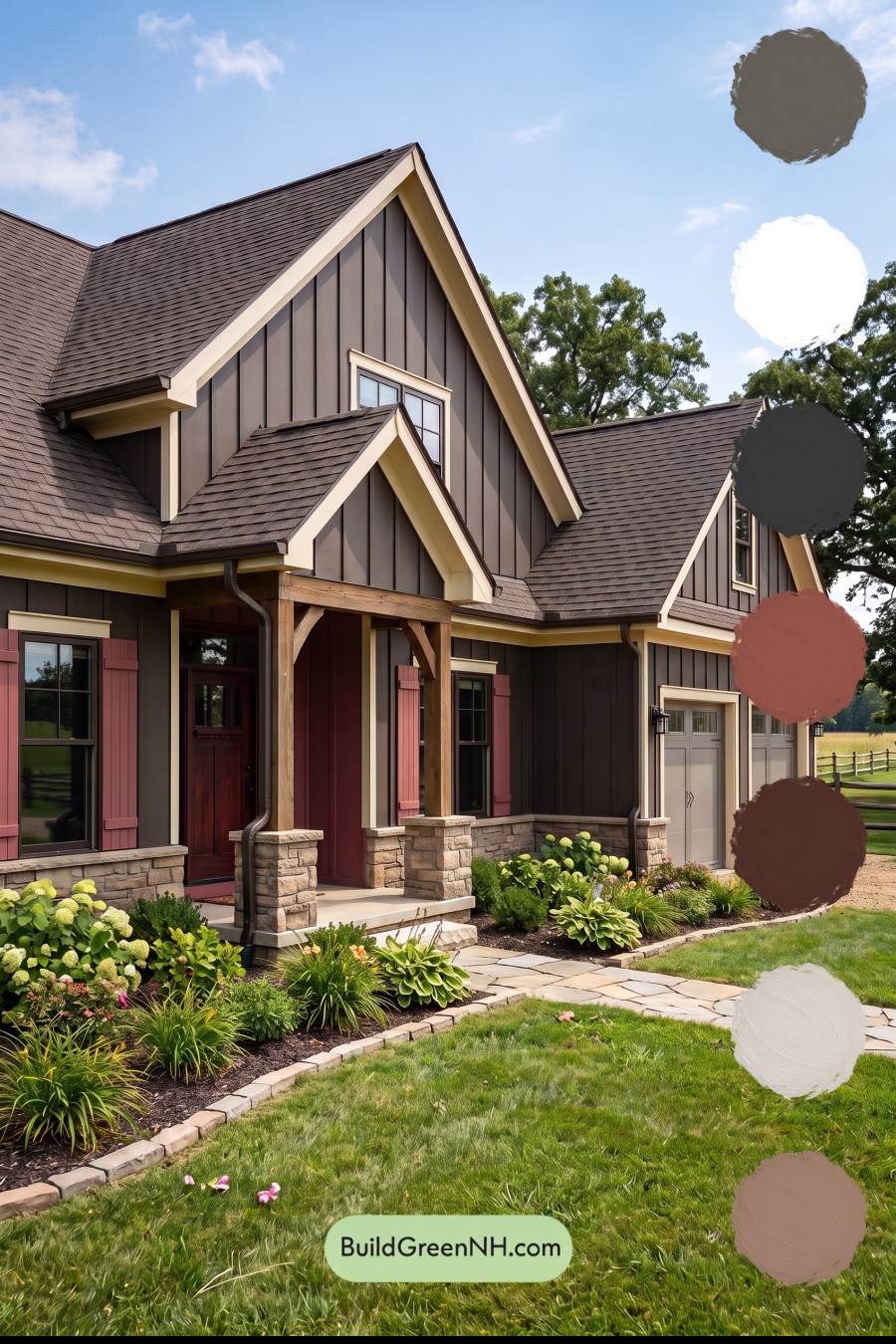 Dark Brown House Exterior Color Scheme: Velvet Gablehouse