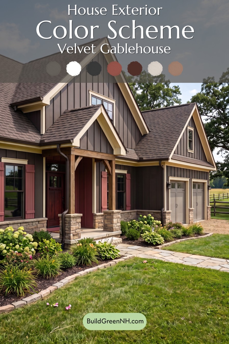 Dark Brown House Exterior Color Scheme: Velvet Gablehouse