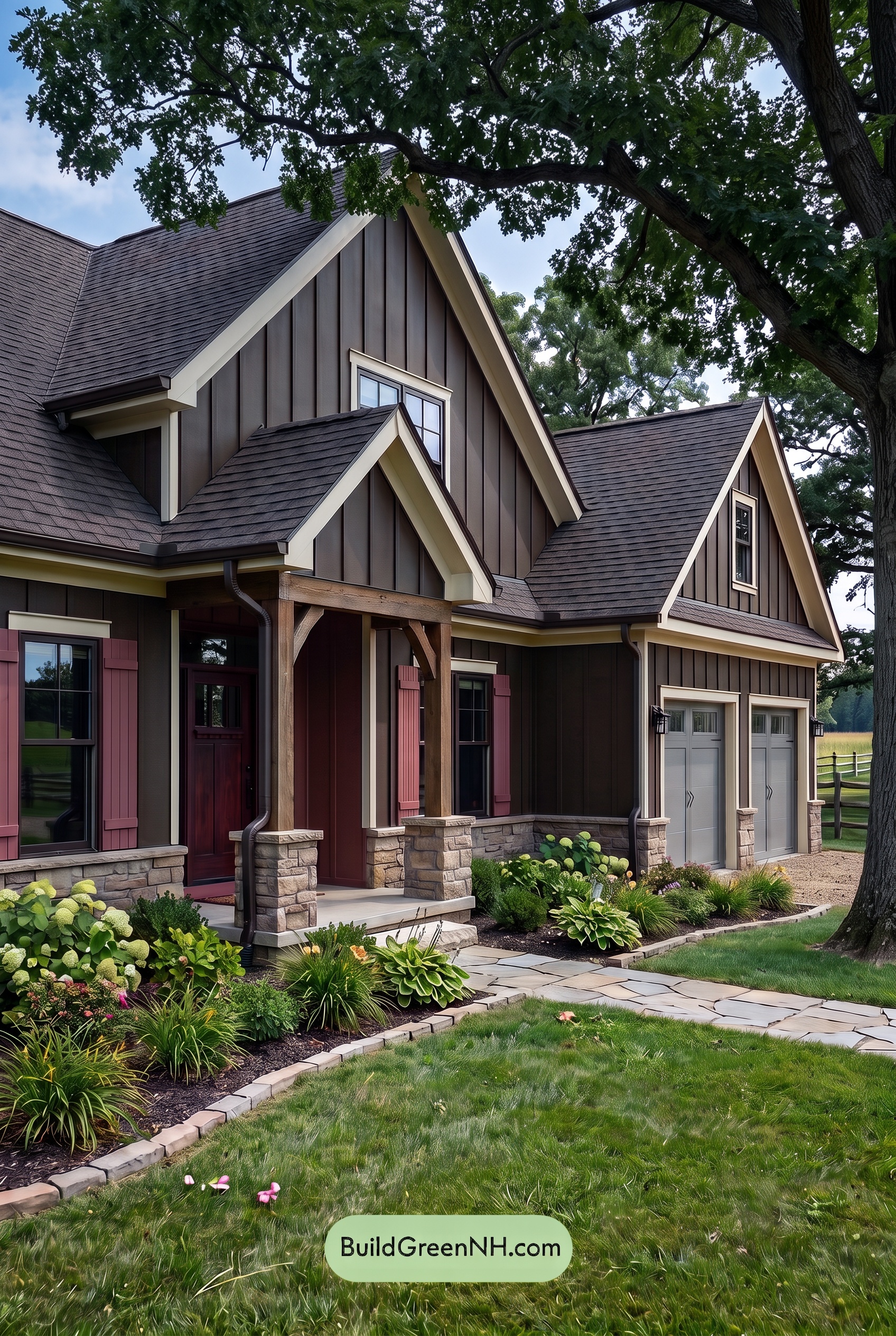Dark Brown House Exterior Color Scheme: Velvet Gablehouse - Shade