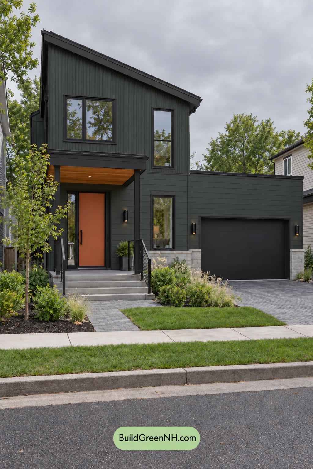 Dark Modern House Exterior Color Scheme: Balsam Terracotta Shift - Overcast
