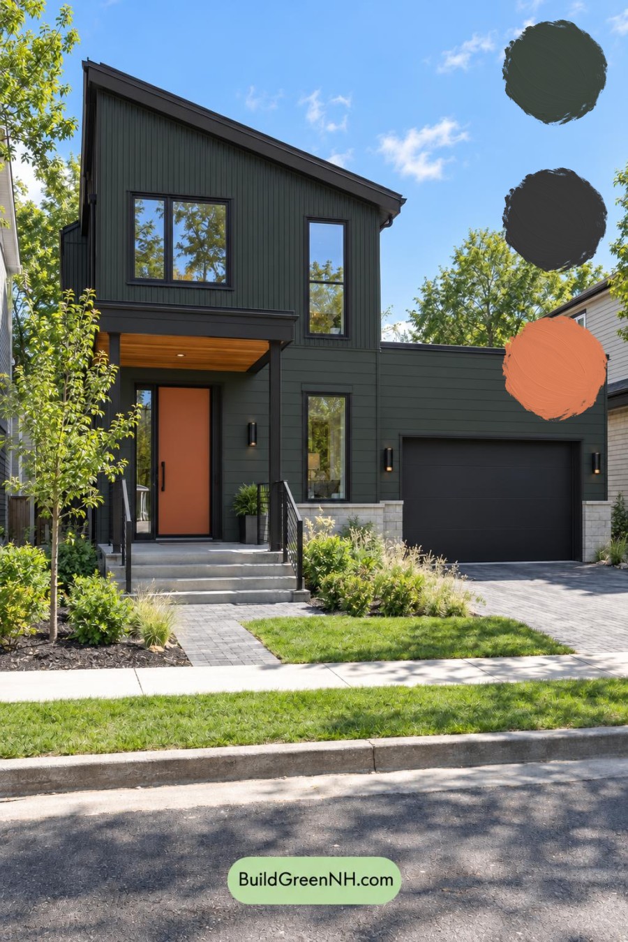 Dark Modern House Exterior Color Scheme: Balsam Terracotta Shift