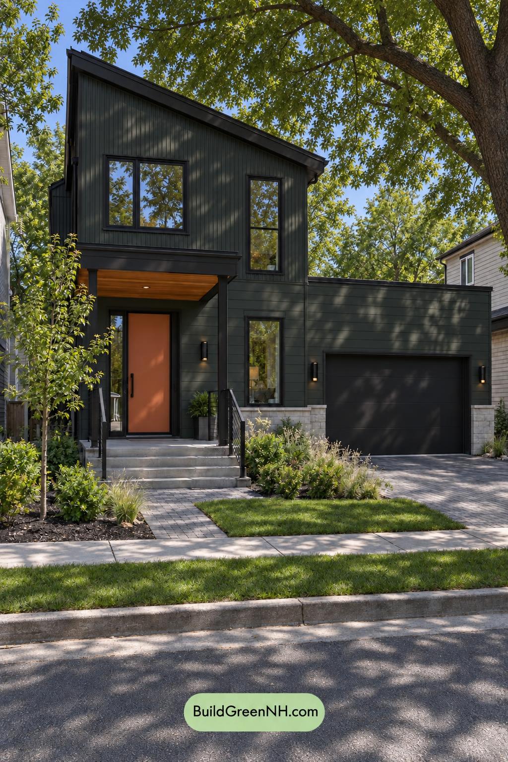 Dark Modern House Exterior Color Scheme: Balsam Terracotta Shift - Shade