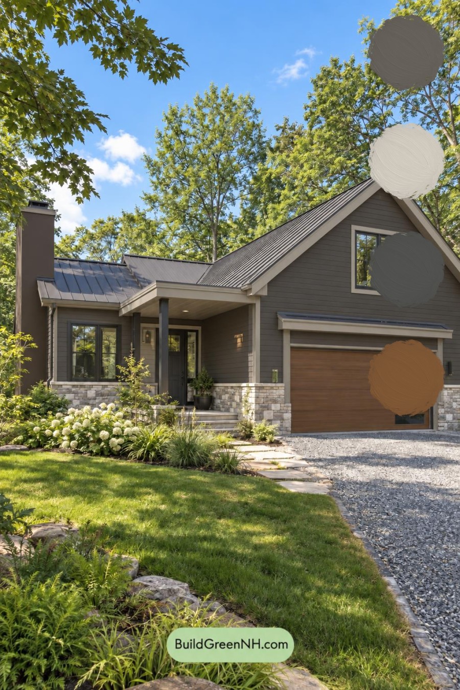 Dark Modern House Exterior Color Scheme: Cocoa Pewter Haven