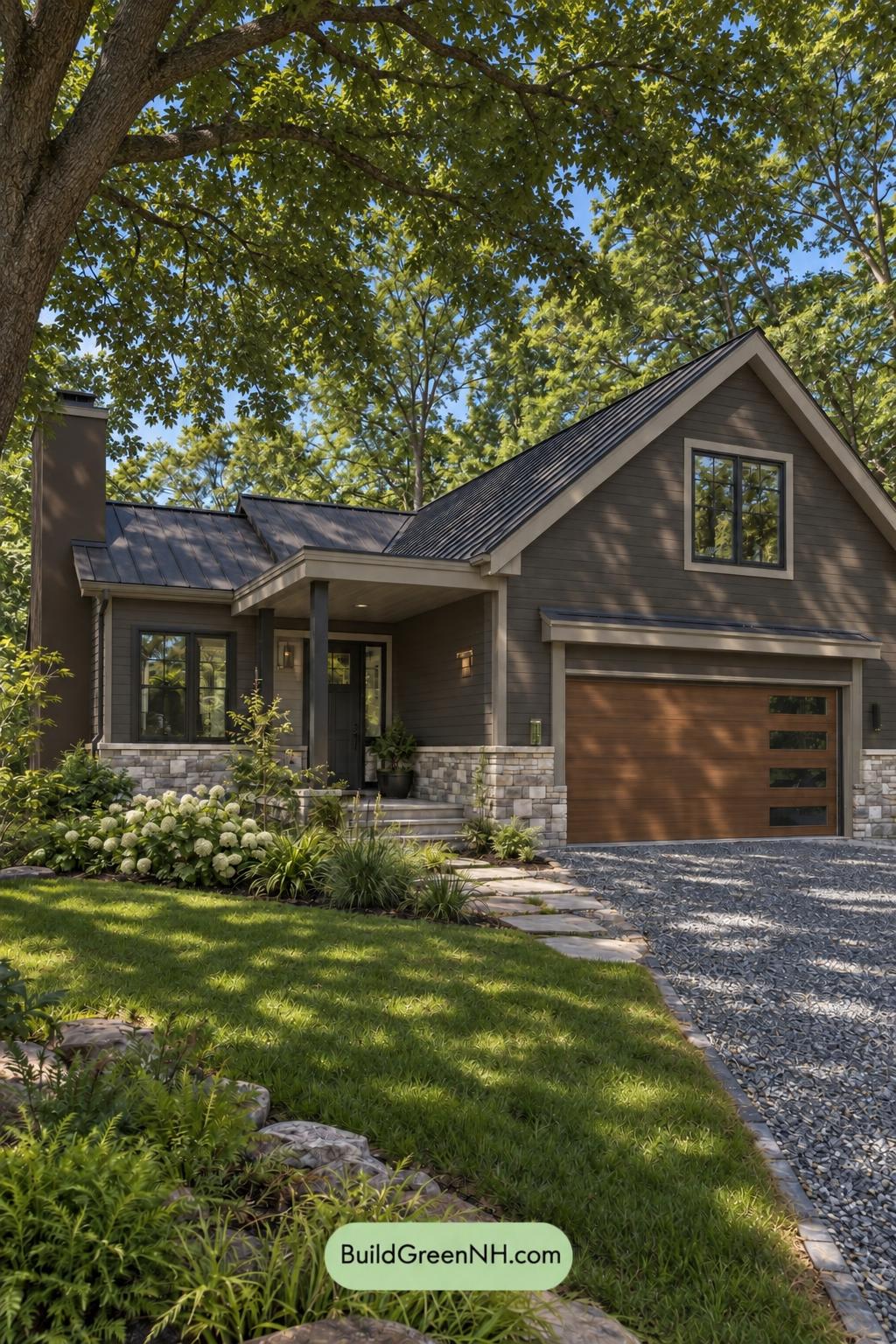 Dark Modern House Exterior Color Scheme: Cocoa Pewter Haven - Shade
