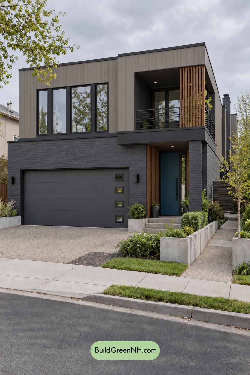 Dark Modern House Exterior Color Scheme: Ink Sand Reverie - Overcast