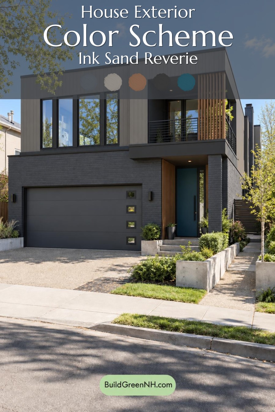 Dark Modern House Exterior Color Scheme: Ink Sand Reverie