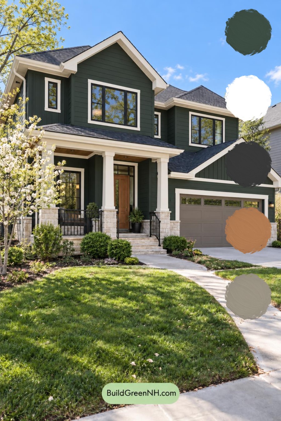 Dark Modern House Exterior Color Scheme: Juniper Lantern